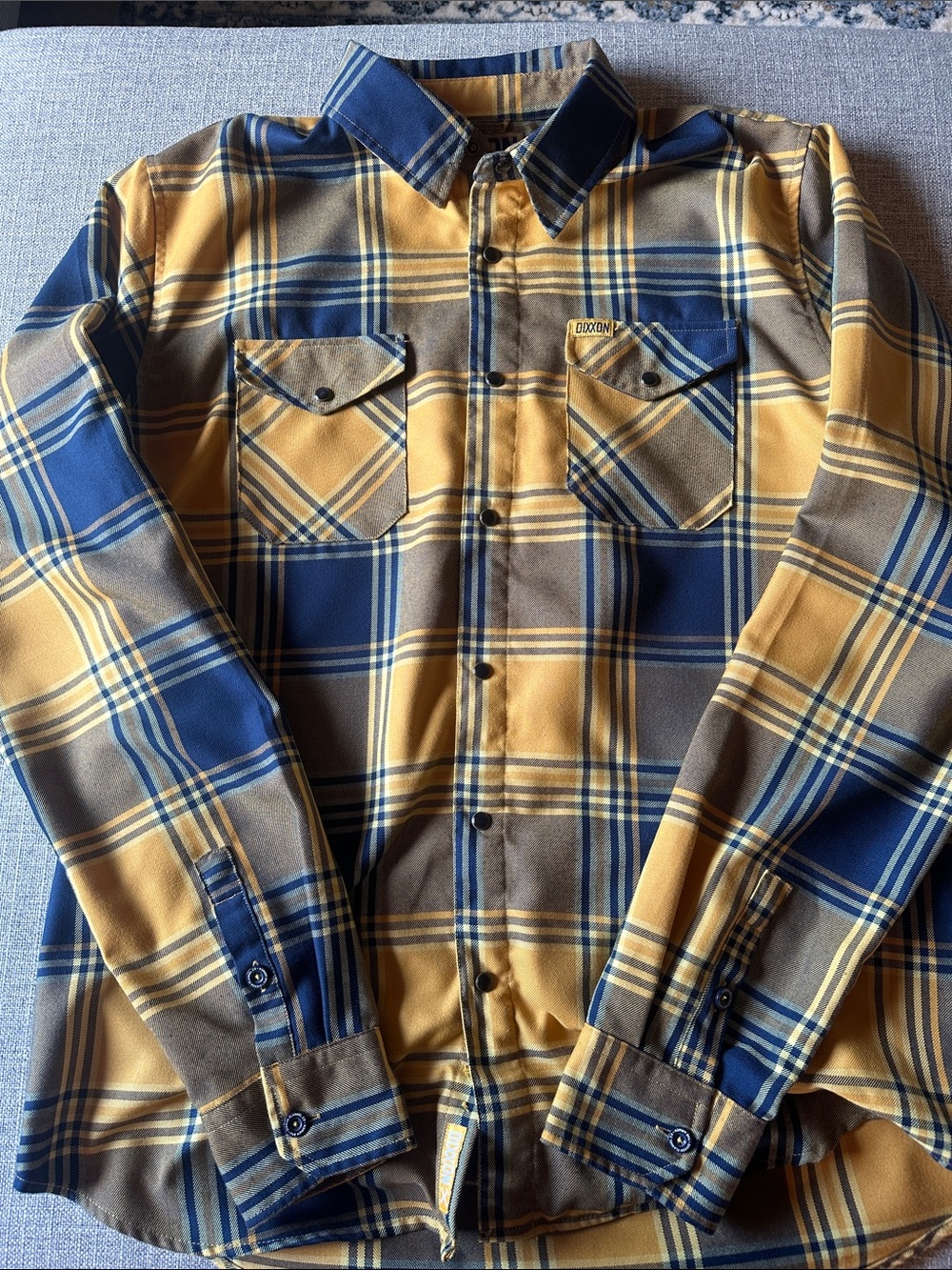 DIXXON Yellow Blue Plaid Button-Down Shirt